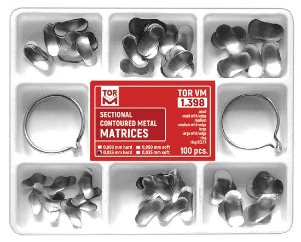 TOR-VM Sectional Contoured Metal Matrices — 100 pcs | No. 1.398